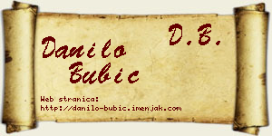 Danilo Bubić vizit kartica